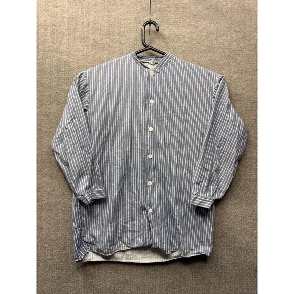 Berufsbekleidung Reuters Shirt Mens Large Blue Stripe Button Up Long Sleeve - Picture 1 of 6